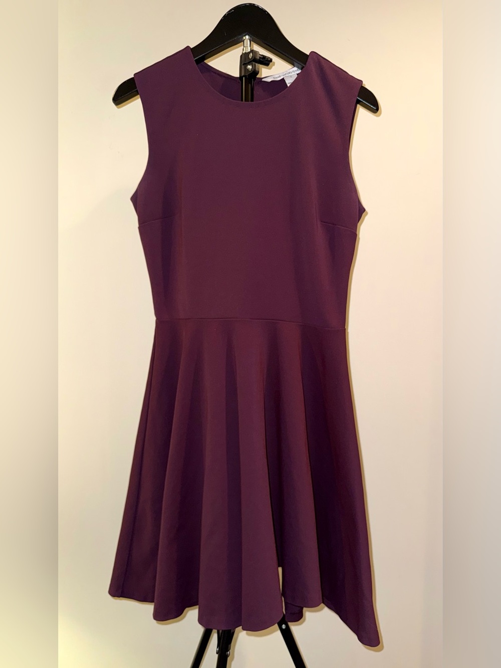 Diane Von Furstenberg Fit and Flare Dress in a deep plum color, sz 2